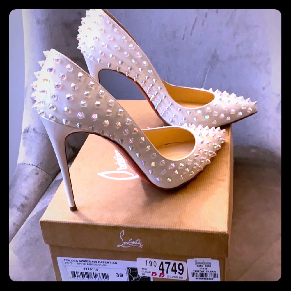 Christian Louboutin White Follies Spike Pumps ✨🥂